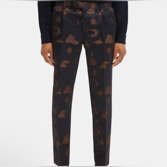 Scotch & Soda Cocktail Hour Jacquard Trouser. NWOT Celestial Print. Mens. - Picture 3 of 14